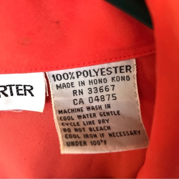 Regina Porter Sz12 Blouse Covered Buttons Long Sleeves Cuffs/Collar Orange Polye - Picture 4 of 8